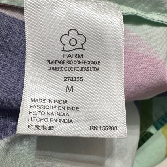 FARM Rio Tie Back Square Neck Tiered Tropical Maxi Dress Sz M - Picture 11 of 12